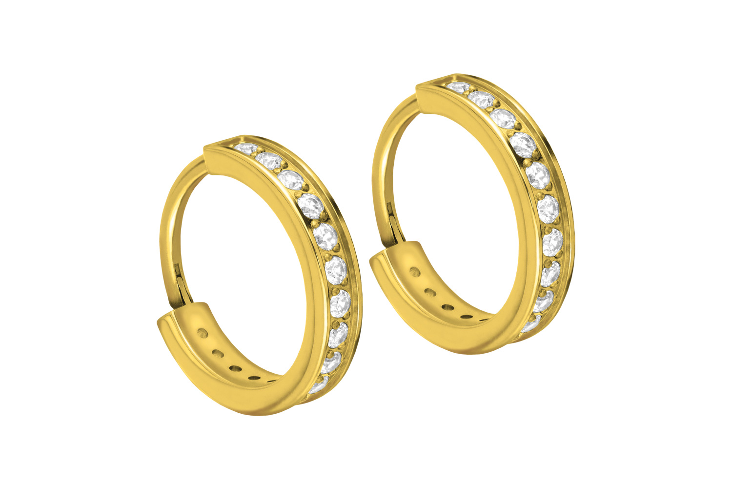 Titan Ohrclicker Creolen KRISTALLE von Piercingline